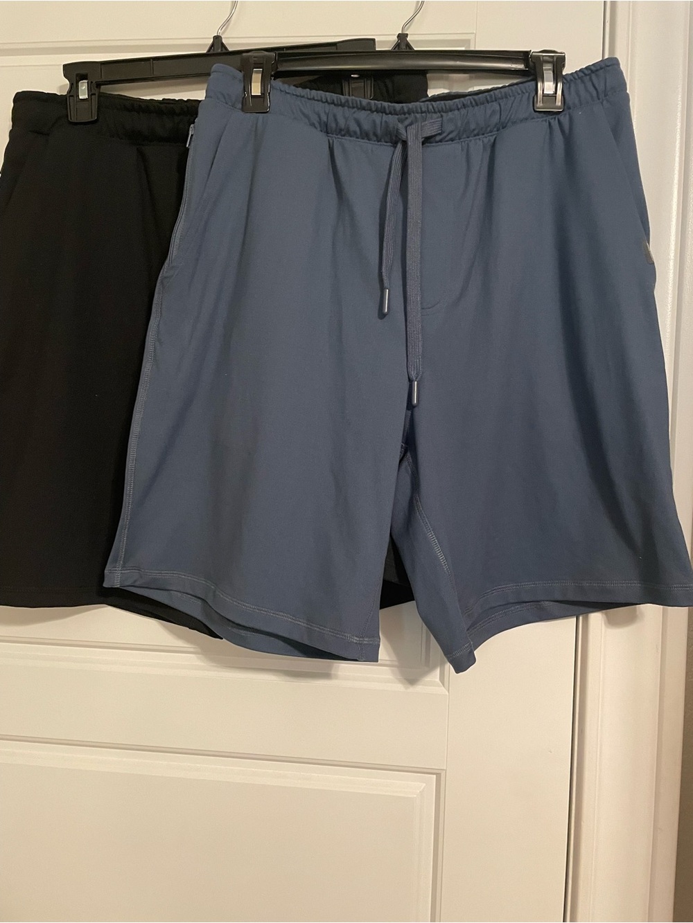 Eddie Bauer Men's (2) Drawstring Athletic Shorts - Slate Blue & Black